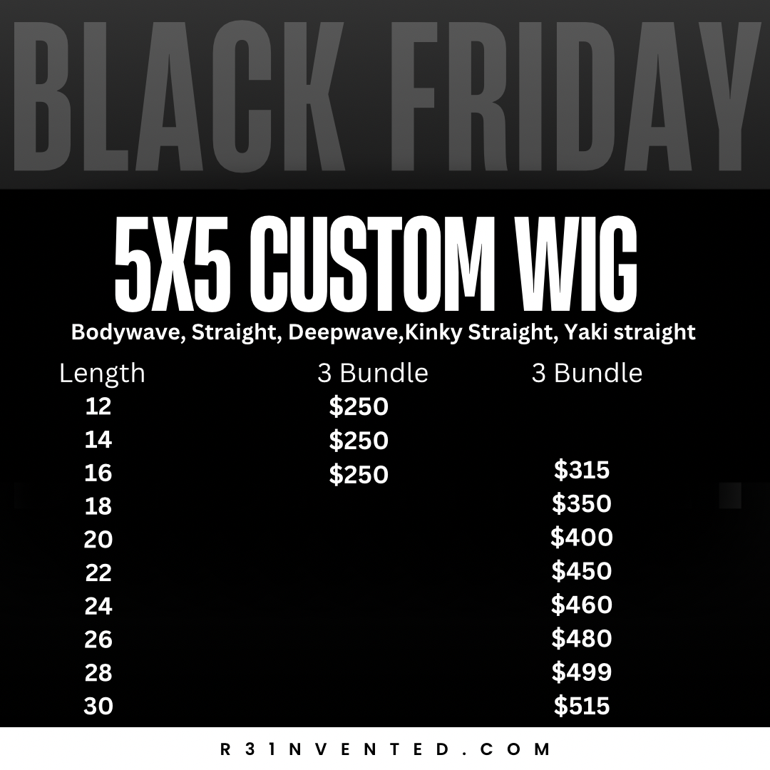 Black Friday 5x5 Custom Wig