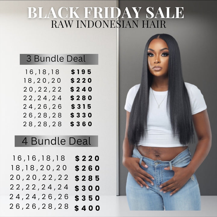 Black Friday Raw Hair Bundle Deal (Indonesian) ships after Christmas